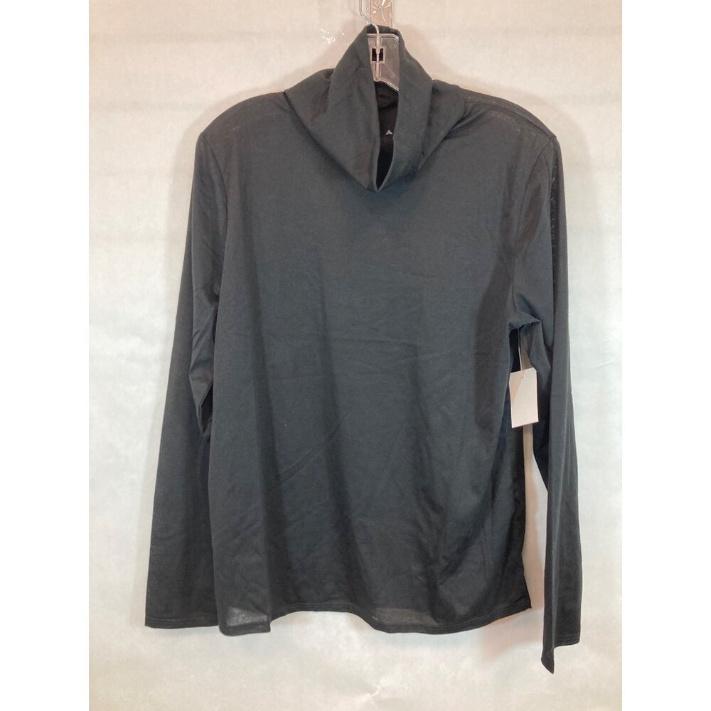 Everyday Elegance: Women's Black Large Long Sleeve Casual Shirt